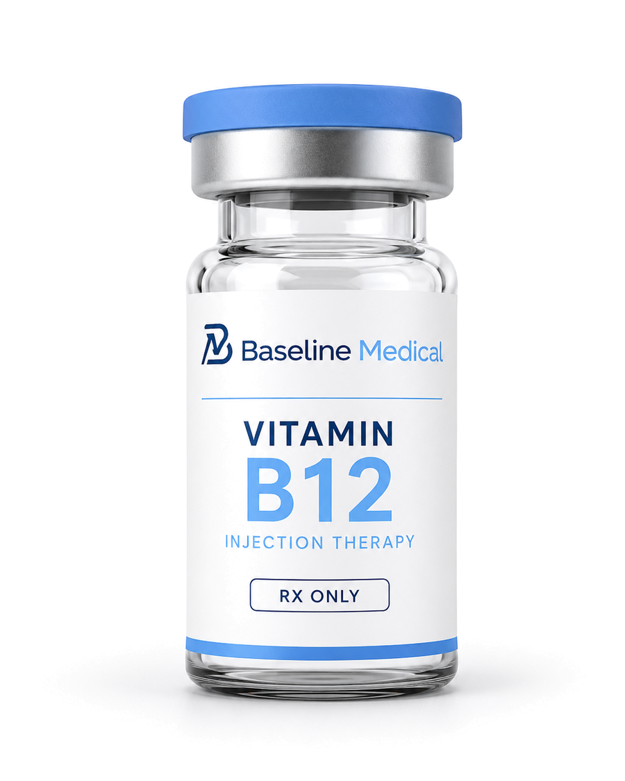 Baseline Medical Vitamin B12 vial labeled Rx only